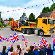 Patriotic send off as JCB machines head to London for Jubilee