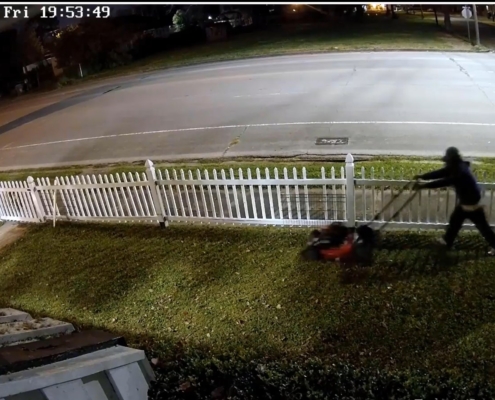 Man caught on video using stolen lawnmower to cut victim's grass