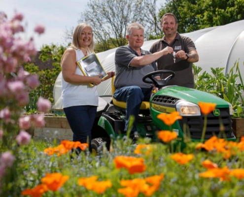 Lottery winners donate ride-on mower to ‘incredible’ veterans’ charity