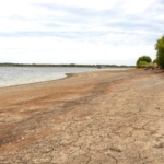 The water level of Arlington reservoir, near Hailsham in East Sussex, is low