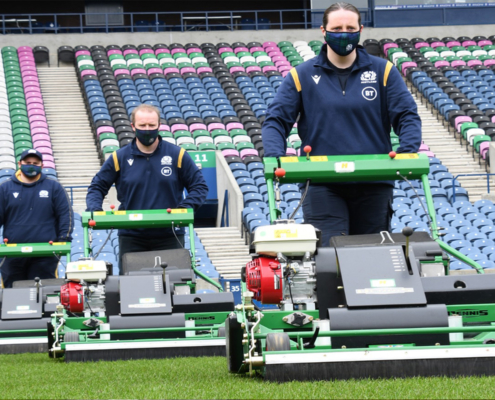 The Dennis PRO 34R rotary mower has impressed Jim Dawson – Scottish Rigby’s Head Groundsman at BT Murrayfield.