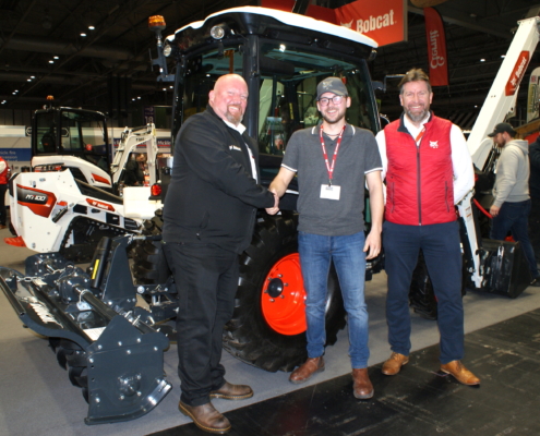 L to r - Richard Young, TVE; Anthony Atkinson and Alastair Jones, Bobcat